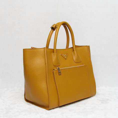 2014 Prada original grainy calfskin tote bag BN2626 wheat for sale